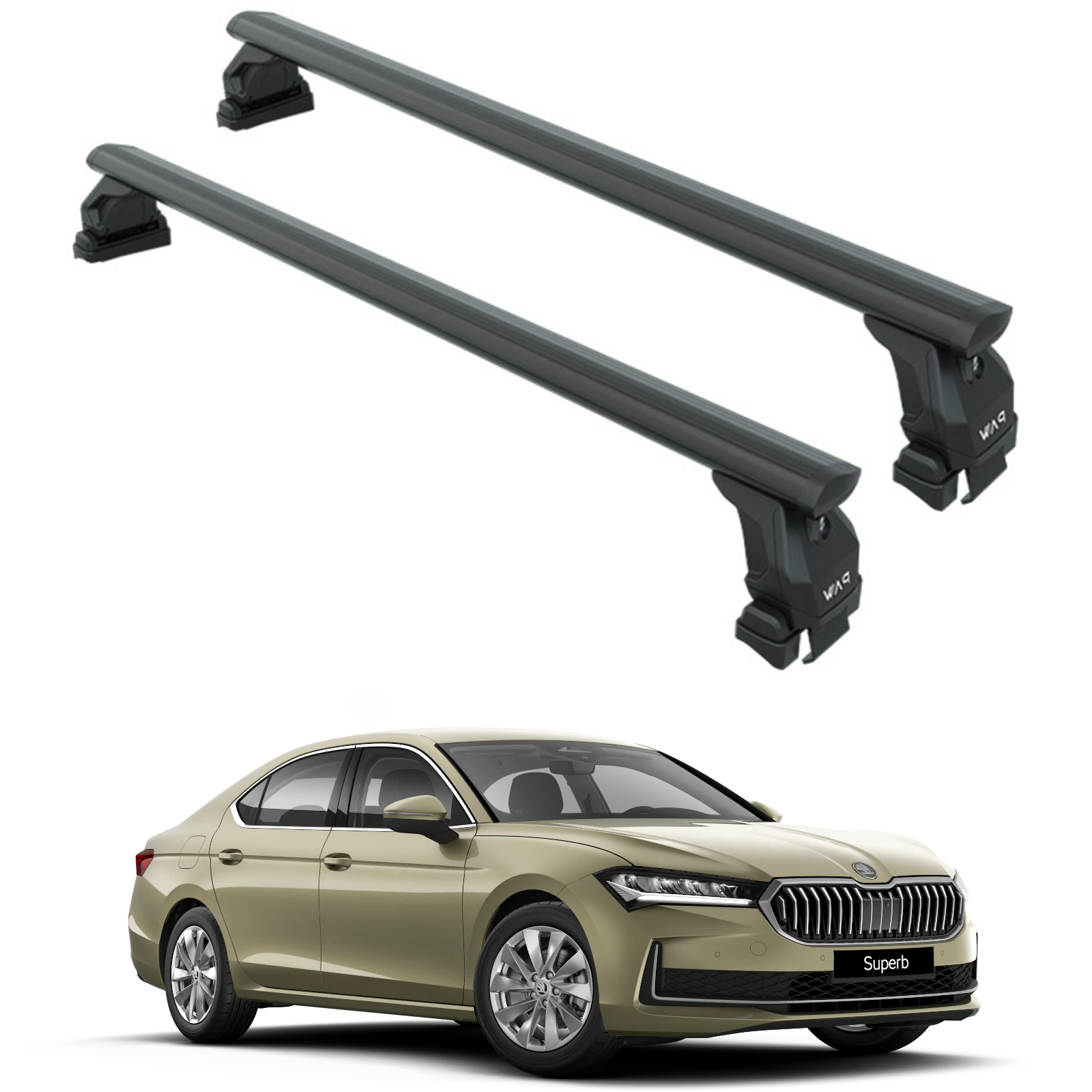 For Skoda Superb Sedan B9 (2024-2025) Aluminum Roof Rack System Carrier Cross Bars Black For Skoda Superb Sedan B9 (2024-2025) Aluminum Roof Rack System Carrier Cross Bars Black